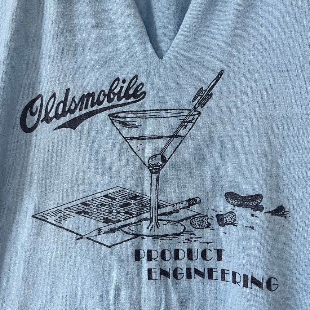 Vintage powder blue Oldsmobile tshirt